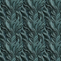 Deep Teal Feather Texture Mural Wallpaper — Organic Relief Pattern Mural Wallpaper - room preview 04