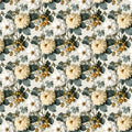 Vintage Cream Dahlia and Berry Floral Mural Wallpaper - room preview 04
