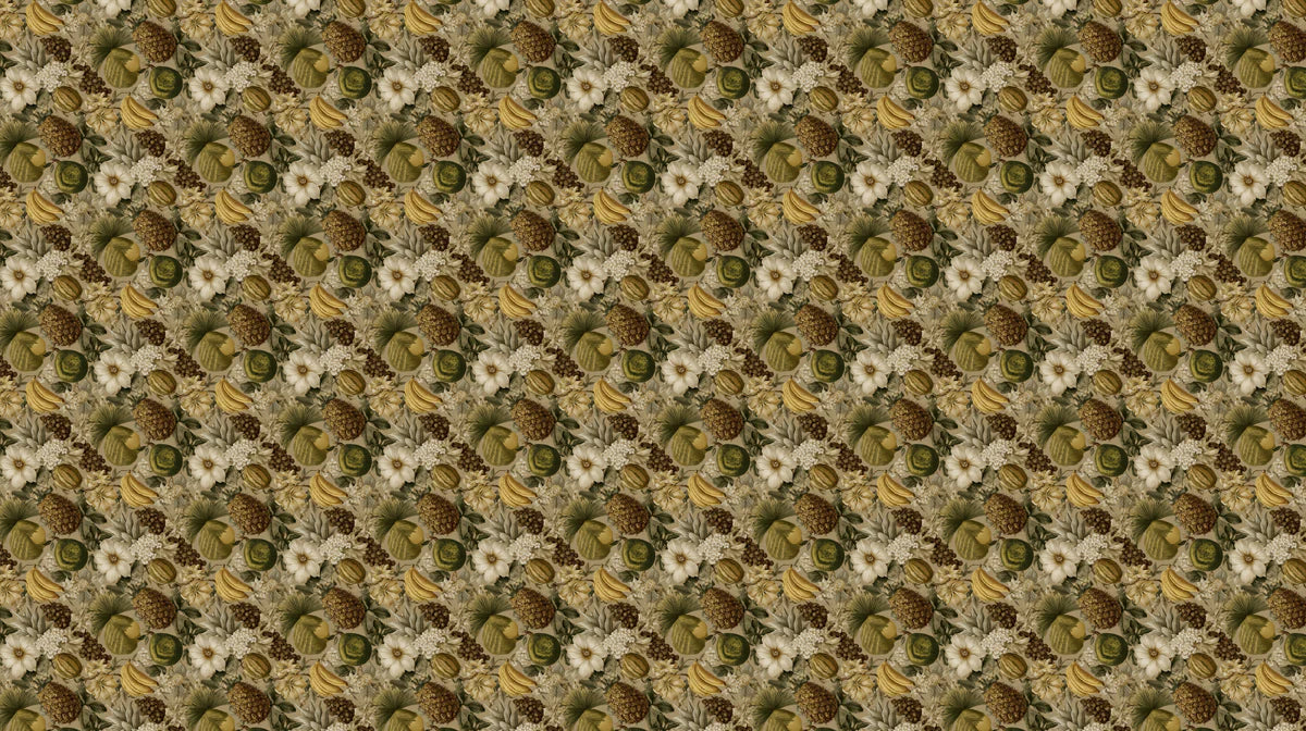 Vintage Tropical Fruit Botanical Mural Wallpaper — Earthy Tones Mural Wallpaper - room preview 04