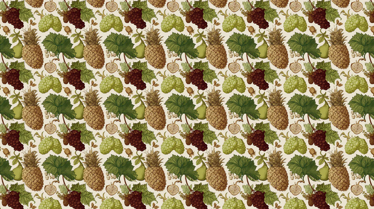 Vintage Botanical Fruit Mural Wallpaper — Engraved Orchard Design Mural Wallpaper - room preview 04