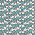 Teal and White Botanical Mural Wallpaper — Intricate Floral Print Mural Wallpaper - room preview 04