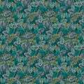 Feathered Frond Mural Wallpaper — Moody Teal Botanical Print Mural Wallpaper - room preview 04