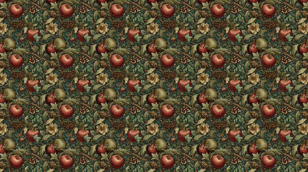 Arts and Crafts Apple Vine Mural Wallpaper — Traditional Botanical Mural Wallpaper - room preview 04