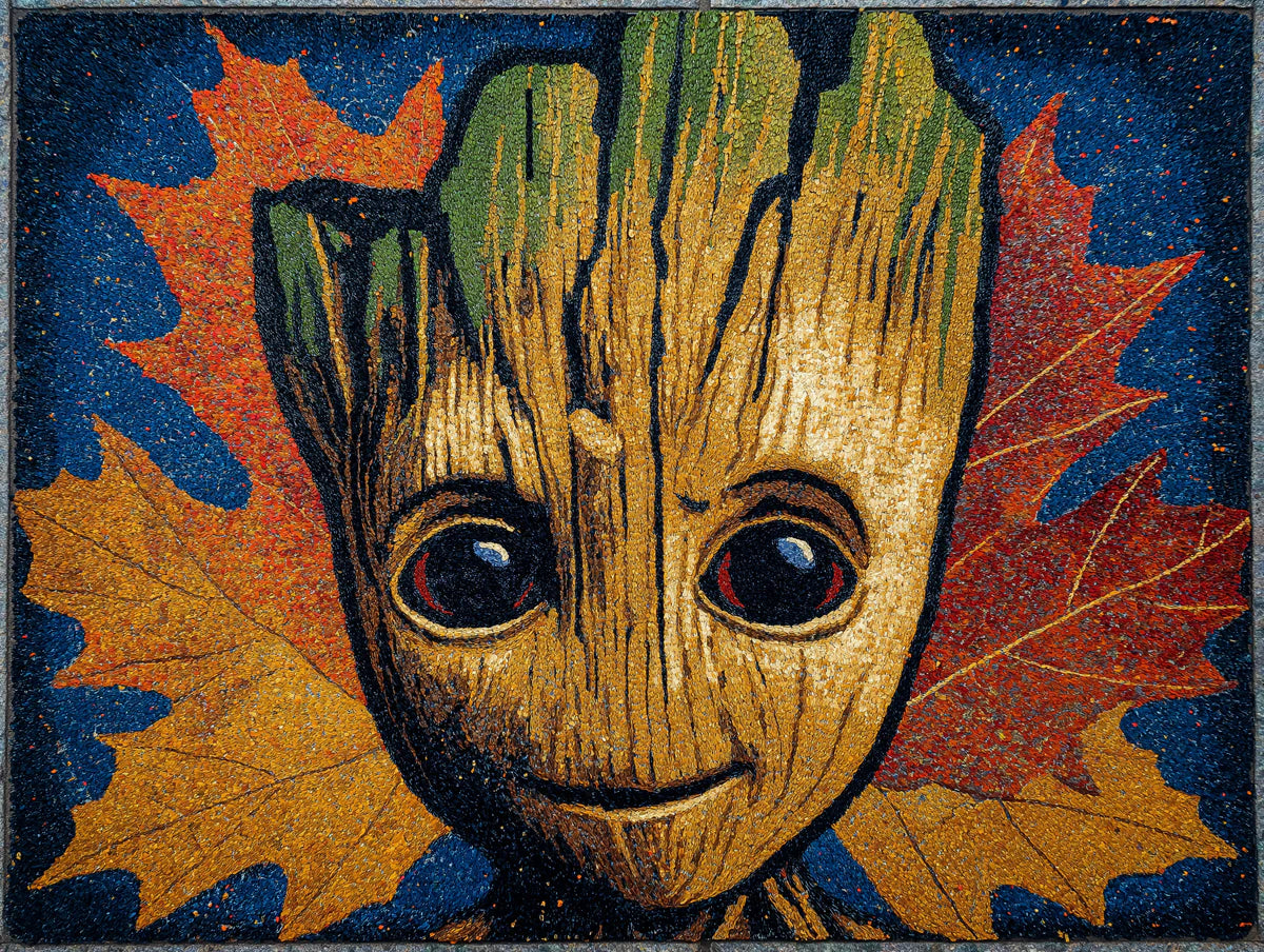 Autumnal Forest Spirit Mural Wallpaper — Artistic Folk Portrait Mural Wallpaper - room preview 04