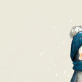 Winter Penguin Sketch Mural Wallpaper — Gentle Hand-Drawn Illustration Mural Wallpaper - room preview 04