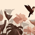 Vintage Tropical Garden Mural Wallpaper in Sepia Tones Mural Wallpaper - room preview 04
