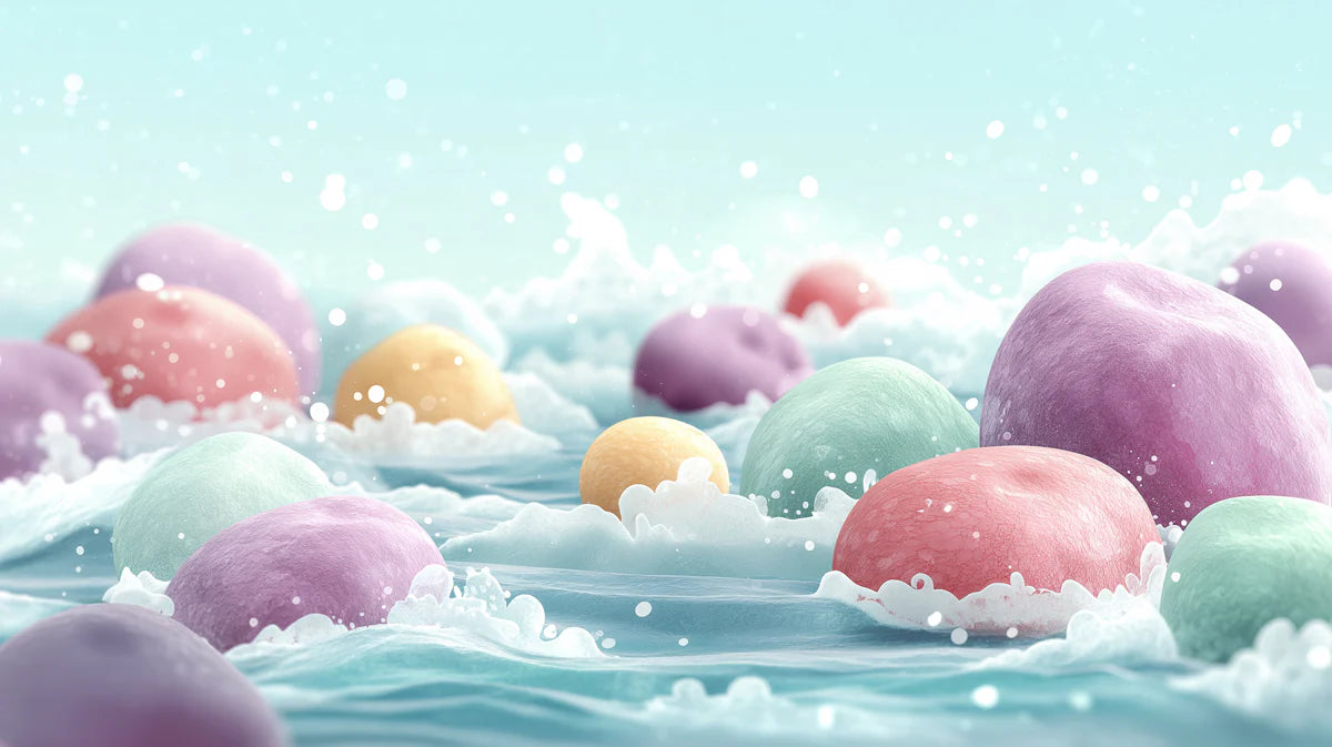 Dreamy Pastel Pebbles Mural Wallpaper Soft Sea Foam Art Mural Wallpaper - room preview 04