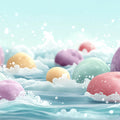 Dreamy Pastel Pebbles Mural Wallpaper Soft Sea Foam Art Mural Wallpaper - room preview 04