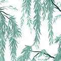Cascading Willow Branch Mural Wallpaper — Minimalist Botanical Art Mural Wallpaper - room preview 04