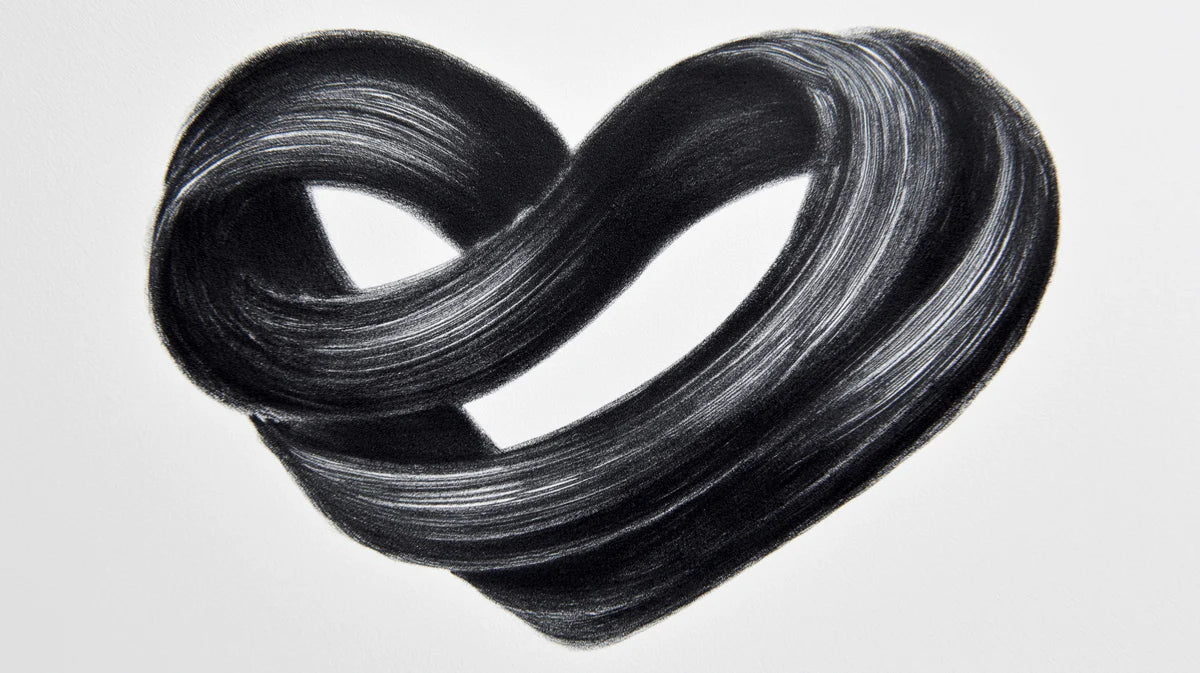 Infinity Heart Mural Wallpaper — Minimalist Brushstroke Art Mural Wallpaper - room preview 04