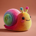 Fuzzy Rainbow Snail Mural Wallpaper — Whimsical Character Art Mural Wallpaper - room preview 04