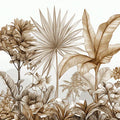 Sepia Tropical Palm Mural Wallpaper — Detailed Botanical Sketch Mural Wallpaper - room preview 04
