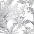 Monochrome Botanical Mural Wallpaper — Ink Sketch Jungle Mural Wallpaper - room preview 04