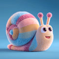 Fluffy Pastel Snail Mural Wallpaper — Whimsical 3D Illustration Mural Wallpaper - room preview 04