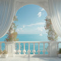 Mediterranean Sea View Mural Wallpaper — Romantic Archway Design Mural Wallpaper - room preview 04