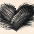 Fur Heart Sketch Mural Wallpaper — Artistic Charcoal Wall Art Mural Wallpaper - room preview 04