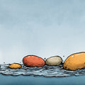 Coastal Pebble Sketch Mural Wallpaper — Hand-Drawn Beach Art Mural Wallpaper - room preview 04