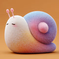 Fluffy Snail Mural Wallpaper — Whimsical Gradient Creature Mural Wallpaper - room preview 04