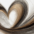 Abstract Heart Sketch Mural Wallpaper — Artistic Gold and Charcoal Mural Wallpaper - room preview 04