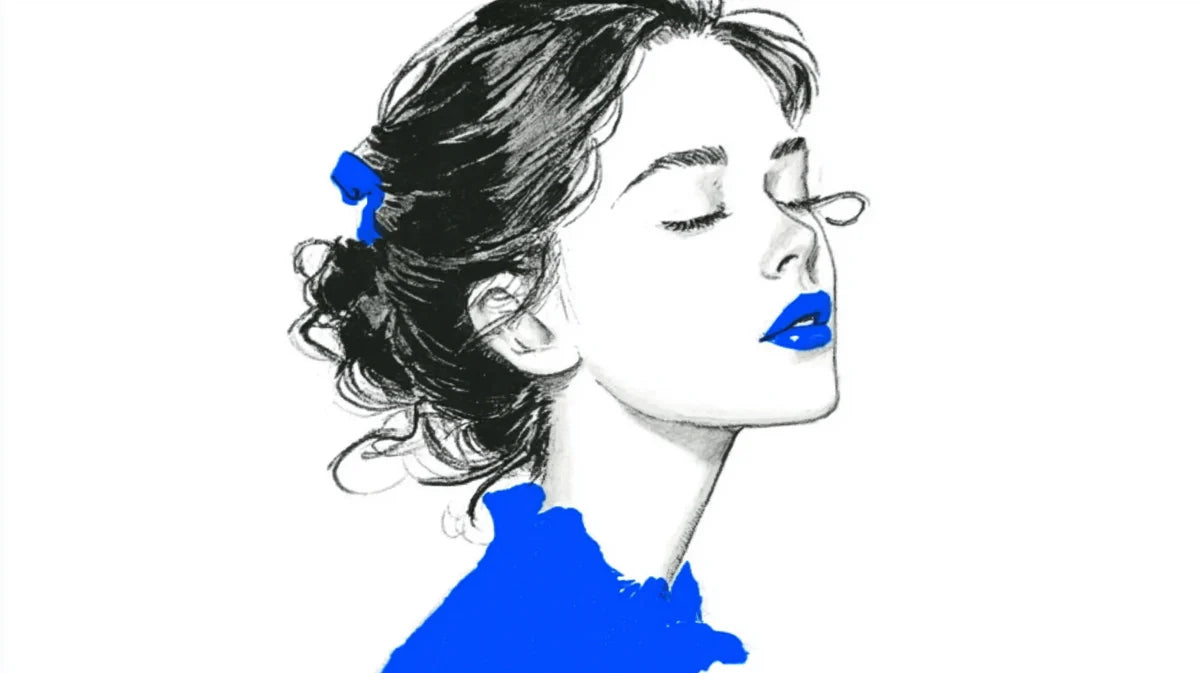 Fashion Sketch Portrait Mural Wallpaper — Minimalist Ink Illustration Mural Wallpaper - room preview 04