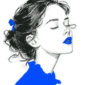 Fashion Sketch Portrait Mural Wallpaper — Minimalist Ink Illustration Mural Wallpaper - room preview 04