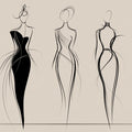 Haute Couture Sketch Mural Wallpaper — Minimalist Fashion Line Art Mural Wallpaper - room preview 04