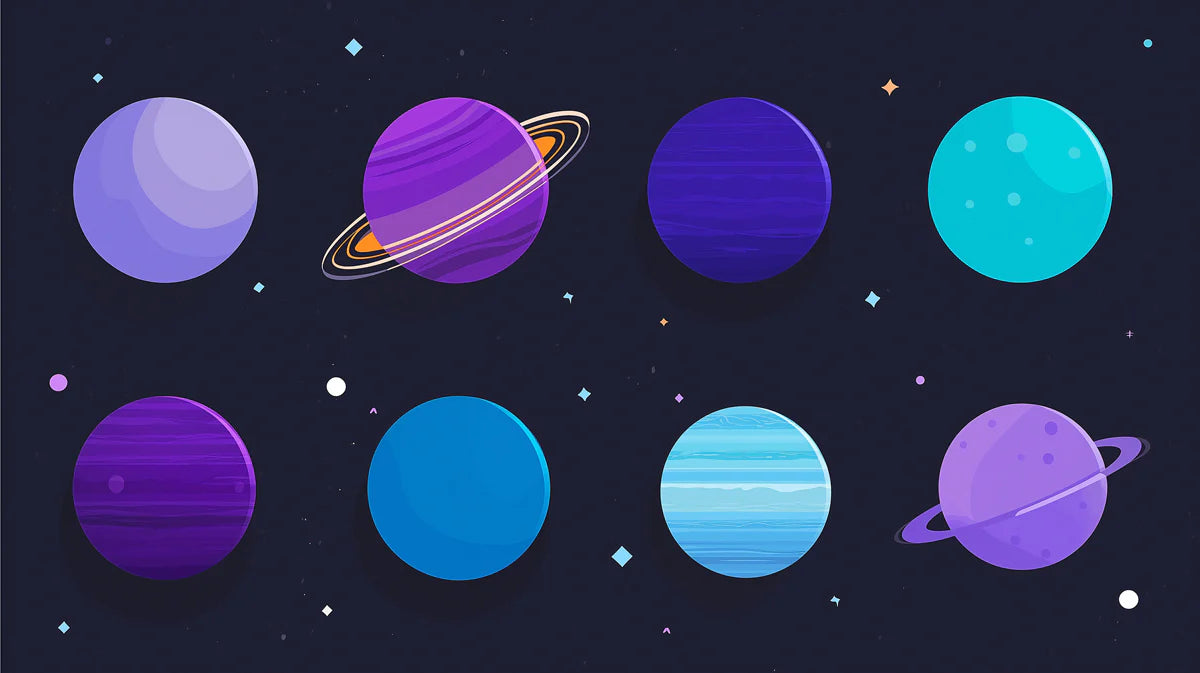 Cosmic Solar System Mural Wallpaper — Playful Planet Illustration Mural Wallpaper - room preview 04