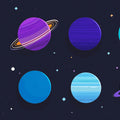 Cosmic Solar System Mural Wallpaper — Playful Planet Illustration Mural Wallpaper - room preview 04
