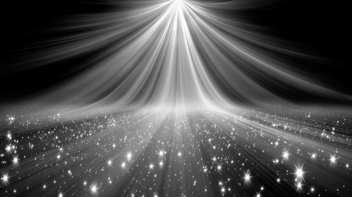 Stellar Radiance Light Beam Mural Wallpaper — Dramatic Monochrome Mural Wallpaper - room preview 04