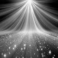 Stellar Radiance Light Beam Mural Wallpaper — Dramatic Monochrome Mural Wallpaper - room preview 04