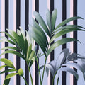 Palm Frond Mural Wallpaper — Modern Tropical Striped Design Mural Wallpaper - room preview 04