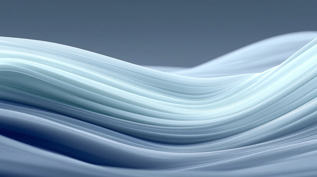 Minimalist Fluid Wave Mural Wallpaper — Soft Blue Gradient Mural Wallpaper - room preview 04