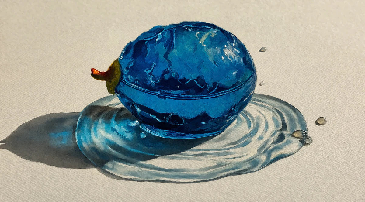 Blue Fruit Liquid Splash Mural Wallpaper — Artistic Still Life Mural Wallpaper - room preview 04
