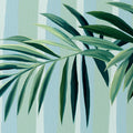 Palm Frond Striped Mural Wallpaper — Botanical Art Mural Wallpaper - room preview 04