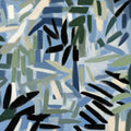 Abstract Painted Brushstroke Mural Wallpaper in Blue and Green Mural Wallpaper - room preview 04