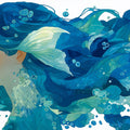 Ocean Wave Portrait Mural Wallpaper — Fluid Feminine Art Mural Wallpaper - room preview 04