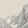 Mountain Peak Line Art Mural Wallpaper — Minimalist Linen Texture Mural Wallpaper - room preview 04