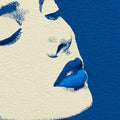 Cyanotype Portrait Mural Wallpaper — Artistic Indigo Silhouette Mural Wallpaper - room preview 04