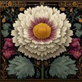 Celestial Peony Mechanical Mural Wallpaper — Ornate Gold and Black Mural Wallpaper - room preview 04