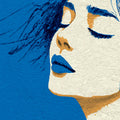 Blue Silhouette Portrait Mural Wallpaper — Modern Graphic Art Mural Wallpaper - room preview 04