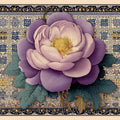 Ornate Peony & Tile Mural Wallpaper — Artistic Floral Motif Mural Wallpaper - room preview 04