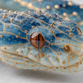 Blue and Gold Serpent Mural Wallpaper — Artistic Wildlife Design Mural Wallpaper - room preview 04