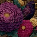 Gothic Peony & Bird Mural Wallpaper — Dark Academia Floral Pattern Mural Wallpaper - room preview 04