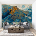 Gilded Marine Octopus Mural Wallpaper — Luxurious Aquatic Art Mural Wallpaper - room preview 04