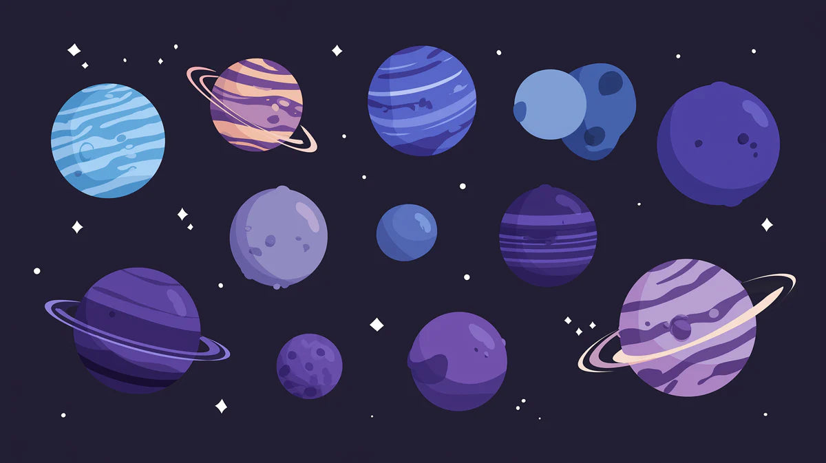 Cosmic Planets Pattern Mural Wallpaper — Whimsical Galaxy Theme Mural Wallpaper - room preview 04