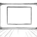 Architectural Sketch Room Mural Wallpaper — Monochrome Line Art Mural Wallpaper - room preview 04