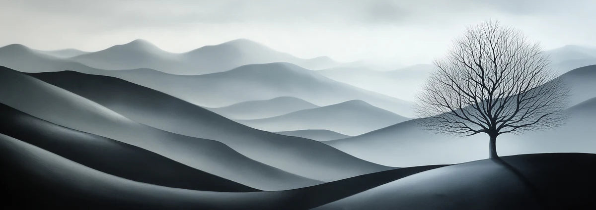 Minimalist Rolling Hills Mural Wallpaper — Calm Landscape Design Mural Wallpaper - room preview 04