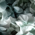 Abstract Petal Layers Mural Wallpaper in Sage and Charcoal Mural Wallpaper - room preview 04