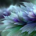 Ethereal Fractal Bloom Mural Wallpaper — Digital Floral Art Mural Wallpaper - room preview 04