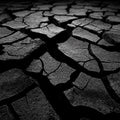 Cracked Earth Monochrome Mural Wallpaper — Industrial Abstract Art Mural Wallpaper - room preview 04